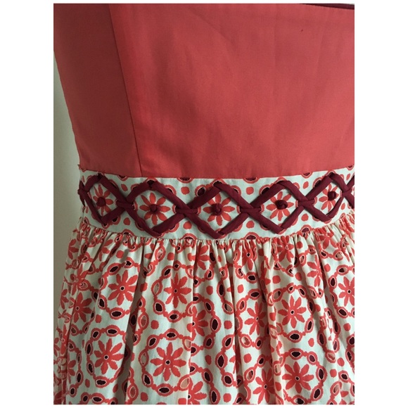 Fossil Retro Coral Burgundy Eyelet Lace Sun Dress - Picture 6 of 8